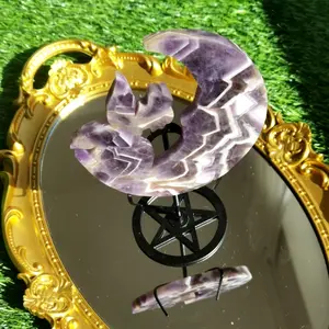 Dream Amethyst Moon Fairy with Free Holder - Unique Decorative Piece for Home and Office