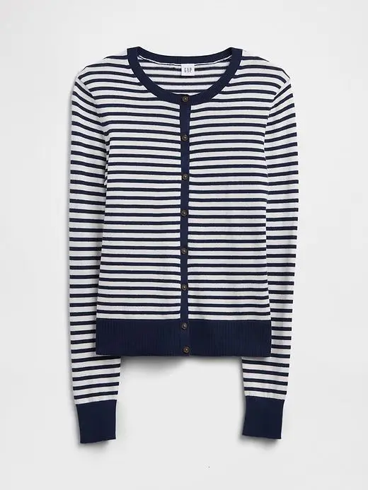 White Navy Stripe