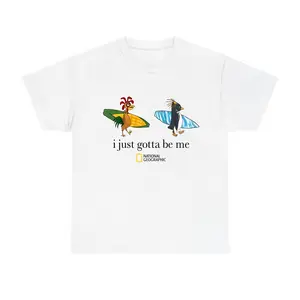 Unisex🐧 National Geographic Style Cody Maverick & Chicken Joe T-Shirt, Surf’s Up Penguin Graphic Tee, Funny Beach Surf Shirt for Men & Women, Trendy Cotton Casual Streetwear, Vintage Graphic Tee, Perfect Summer Outfit🌊, Fits