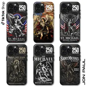 St. Michael Defend America Phone Case, Patriotic Archangel Christian Phone Cover, Faith and Freedom Gift for iPhone 17 Air Pro Max