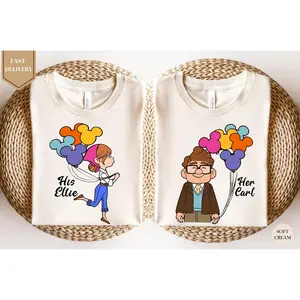 His Carl Her Ellie Shirts, Carl And Ellie Shirts, Up Couple Tshirt, Couple Gift Shirt, Honeymoon Tee, His and Hers, Mr and Mrs
