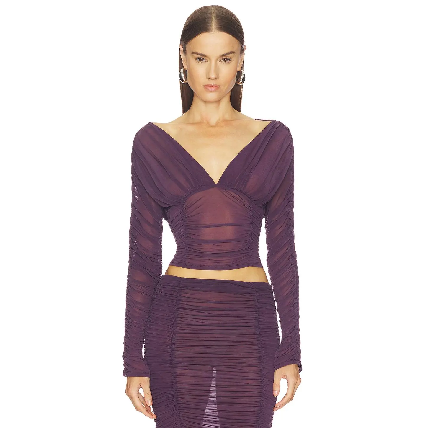 Camila Coelho Nayeli Top in Plum