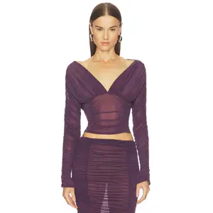 Camila Coelho Nayeli Top in Plum
