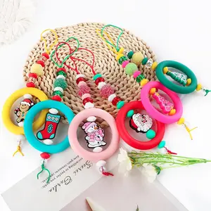 Silicone Christmas Pendant Ornament (1 Piece) - Festival Themed Hanging Decoration, Lightweight Decor， Equipped with Silicone Focal Beads and Lentil Beads, Suitable for Cars, Bags, and Keychains