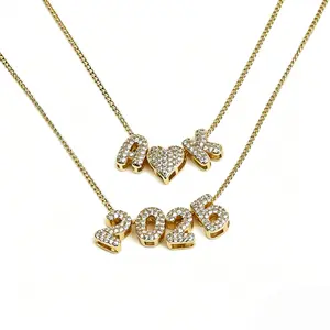 18K Gold Plated Brass Alphabet Number Pendant Necklace 0-9 Small Charm DIY Jewelry Making Kit Gift for Women
