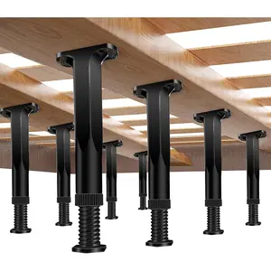 8 PCS Adjustable Height Bed Frame Support Legs - 7.8-14.6inch Bed Slats Support Leg with Screws, Furniture Legs for Bed Frame/Bed Center Slat/Cabinet/Dresser/Table/Sofa/Chair, Bed Replacement Legs