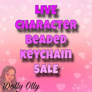 Premade Live Character Beaded Keychain with Puffball Premade Design for Unique Accessory