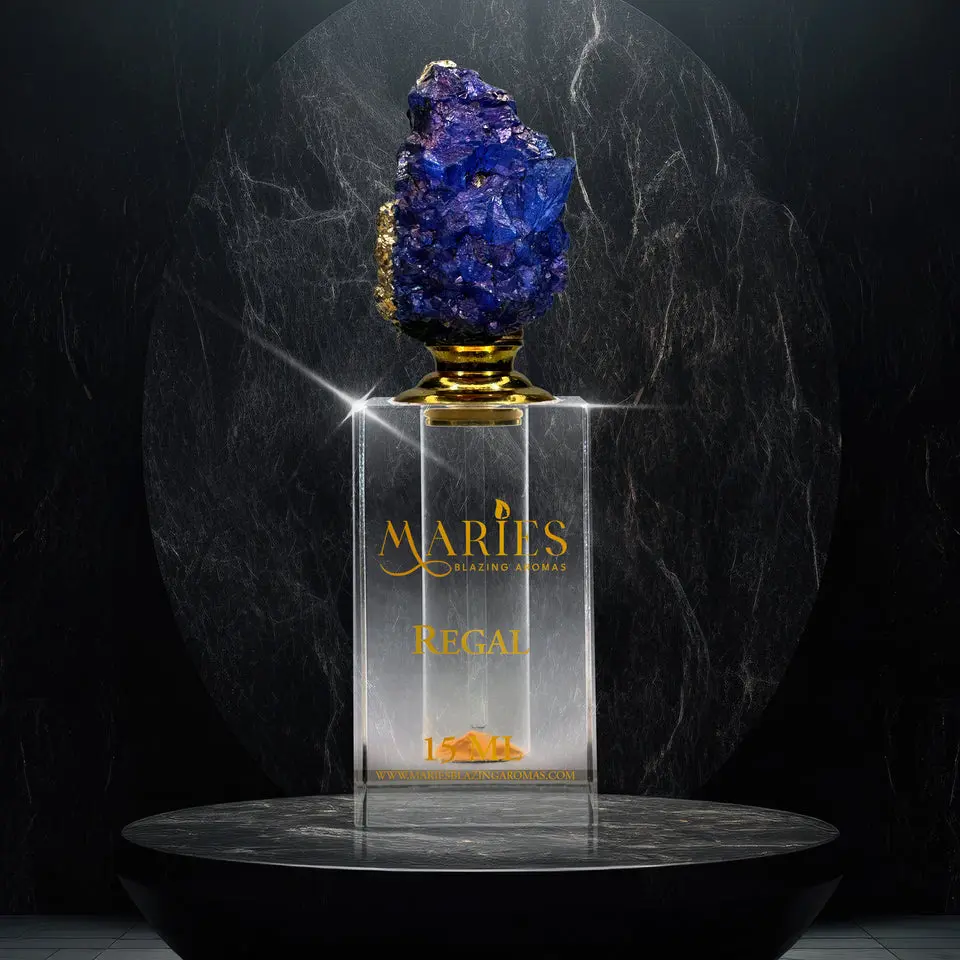 Regal Luxury Perfume Fragrance Oil | Arabian Jasmine Rose Patchouli | Crystal Bottle