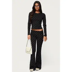 Daliya Polka Dot Fold Over Pants