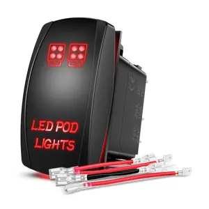 Nilight 5Pin Laser On/Off LED Pod Lights Rocker Switch Red