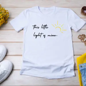 Sunshine Inspirational T-Shirt Unisex Heavy Cotton Tee Motivational Shirt Gift for Her Everyday Wear Casual Short Sleeve Crew Neck This Little Light of Mine Slogan Womenswear Tshirt Crewneck Shortsleeve Streetwear Summer