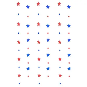 Blue & Red Patriotic Strings of Stars Hanging Foil Decorations – 7 ft., 12 Pcs