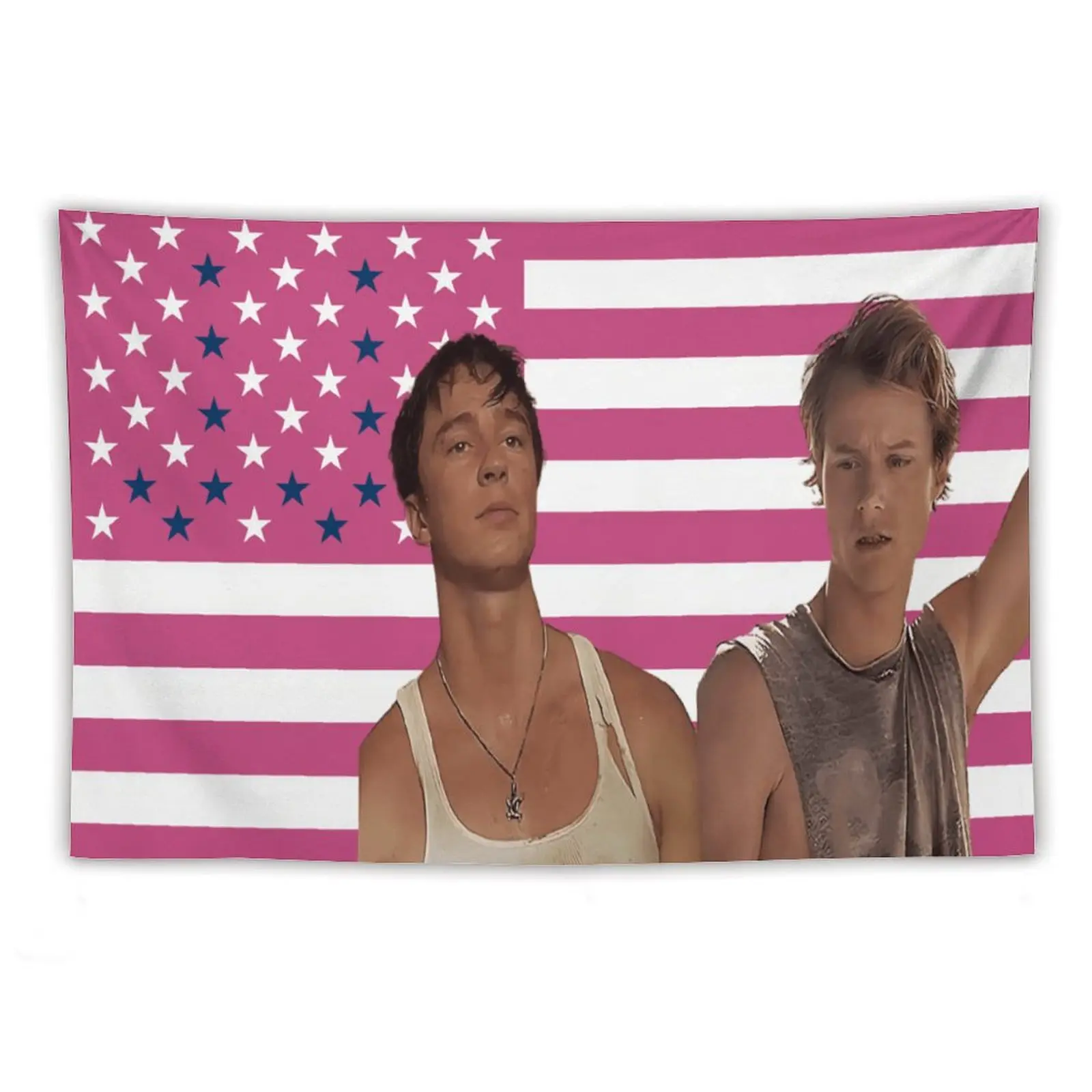 JJ and Rafe Flag Tapestry JJ Maybank Funny Tapestry Art Prints Wall Painting Artworks Tapestries Hanging Picture Gift University Dormitory Bedroom Living Room Party Kitchen Home Decoration
