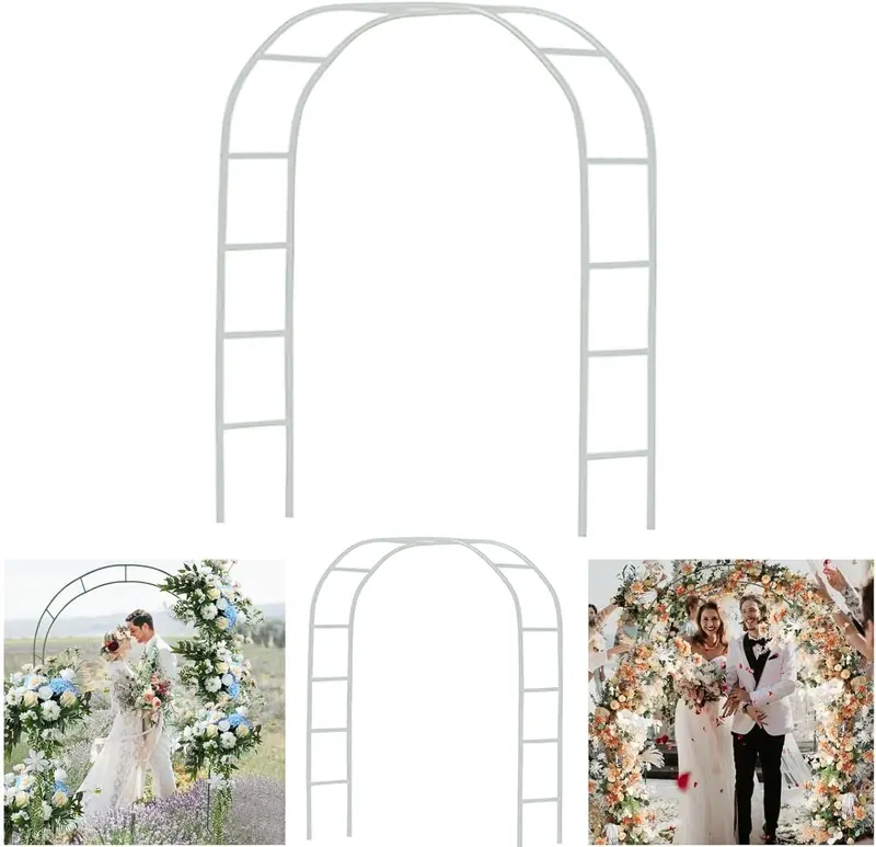 2 Sizes Metal Garden Arch Metal Garden Pavilion Arch - Assemble Freely for Climbing Plant Wedding Decoration - Wide Arbor
