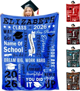 InterestPrint 2026 Graduation Decorations Gifts Blanket for Her Him You Did It Class of 2026 Custom Name Graduate Blanket Graduate Souvenir for Senior Students Throw Blanket on Graduation Season