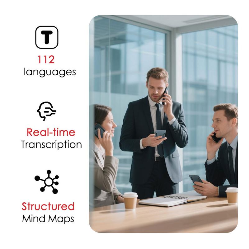 NoteAI Voice Recorder - voice notes, 112-Language Real-Time Transcription & Translation, Tri-Mode Noise Cancellation, 15H Battery, 64GB/32GB, AI Summary for Meetings & Interviews Recording Durable Audio Magnetic mini speaker