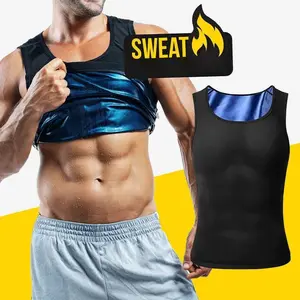 Heat Trapping Vest Pullover Sauna Shirts Workout Tank Tops Sauna Shapewear Waist Trainer for Men Compression Fitness Gym