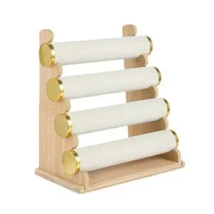 Elegant Bamboo Jewelry Display Tower, Detachable Multi-layer Storage Rack for Bracelets & Earrings, Desktop Organizer for Women, Jewelry Storage Unit