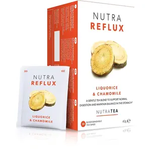 Acid Reflux Tea |     Heartburn Relief Tea Providing Upset Stomach Relief and GERD relief Includes Slippery Elm, Fennel Licorice 20 Enveloped Tea Bags by Nutra Tea Herbal Tea
