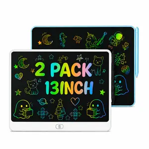 [2-Pack] 13in Oversized LCD Doodle Writing Board, Educational Toy for 3-7 Year Old Kids, Digital Drawing Pad, Learning Device