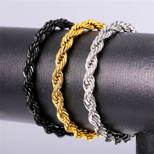 FaithHeart 6MM 9MM Rope Chain Bracelet for Men Women