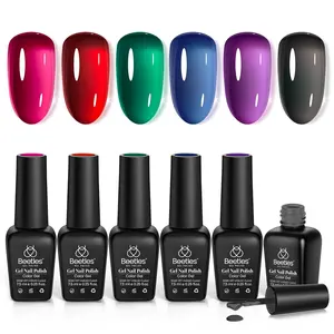 beetles Gel Polish 6 Colors Jelly Gel Nail Polish, Jelly Nail Polish Gel Set Soak Off LED UV Curing Requires Gifts for Women and Girls
