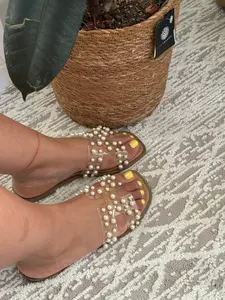 DAYA SLIP ON SANDALS-CLEAR PEARL