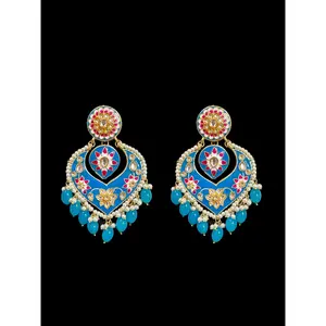 DER564 large sized kundan earrings ( READY TO SHIP )