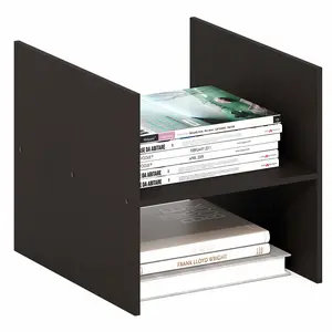 CUBICLE Cube Insert, H-Shelf Cube Organizer, Fits into Triple Thick Cubes, Ikea Kallax, for Organizers and Storage, Dark Oak