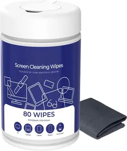 80 Electronics Cleaning Wipes - Non  Screen Cleaner, Streak Free Touchscreen Cleaning for  Phones, Laptop, Computer, TV and Car1 X Microfiber Cloth Included
