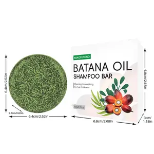 Batana Oil Shampoo Bar 60ml | Natural Hair Growth Treatment | Strengthens & Thickens Hair | Prevents Itching & Dry Scalp | Vegan, Sulfate-Free for Men & Women