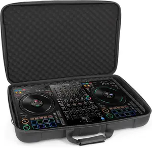 DJ Controller Mixer Gig Bag – Hard Shell Travel Case with Storage, Fits Most DJ Controllers up to 25"x17"x3.5", Portable Carry Case for DJ Gear
