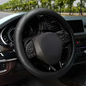 Steering Wheel Cover |  & Durable PU with Anti-Slip Design | Universal  Steering Wheel Cover Wheels - Fits 14.5"-15" |  Accessories - Black