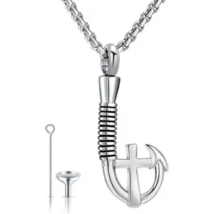 Fishing Hook Urn Necklace for Ashes Stainless Steel Cremation  Always in My Heart Ashes Necklaces Memorial Keepsake for Men