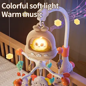 Baby Cute Animal Pattern Abs Remote Light & Music Crib Mobile Toy, Projection Soothing Night Lamp, Cartoon Style Hanging Toy, Musical Light Up