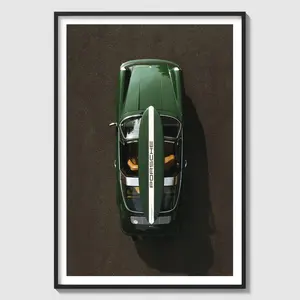 Porsche 911 Surf Art Print, Vintage Coastal Car Photography Poster