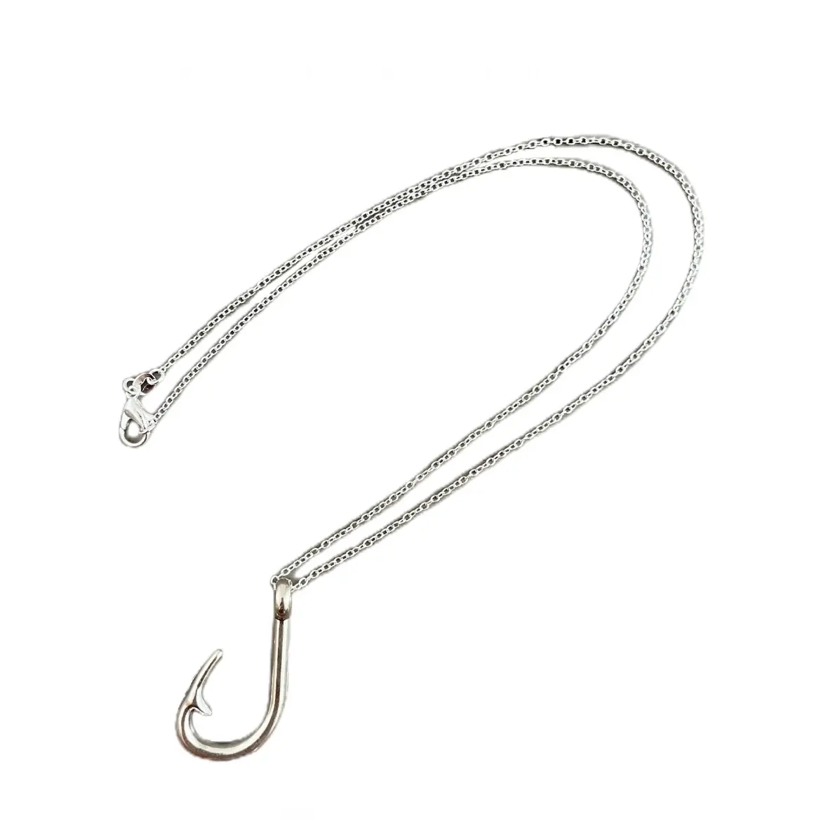 Unisex Large Fishing Hook Necklace with Antique Silver Pendant - TikTok Shop Unisex Large Fishing Hook Necklace with Antique Silver Pendant - TikTok Shop