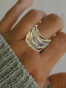 1pc Women's wide-faced Ring statement multi ring Elegant Glittering Ring - Perfect for Engagement, Wedding Anniversary, Birthday, Party and Events - Mardi Gras Decoration Accessories-Without Box