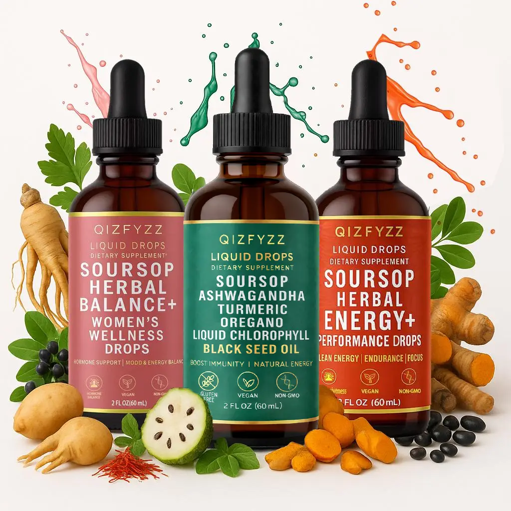 summervibes Three Different Flavors of Annona Drops, Lime Moringa Seaweed Oregano Turmeric Black Seed Oil Drops, Women's Health Drops - Angelica, Maca & Saffron Blend Drops, Energy Drops - Maca, Ginseng & Rodeola Blend | Natural Focus & Stamina Boost