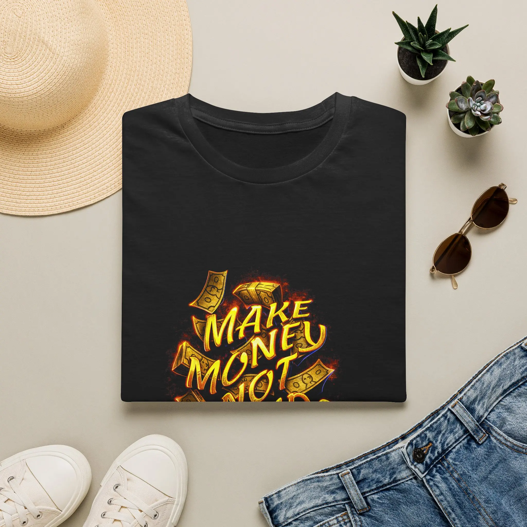 Make Money Not Friends T-Shirt | Money Stacks Graphic Tee