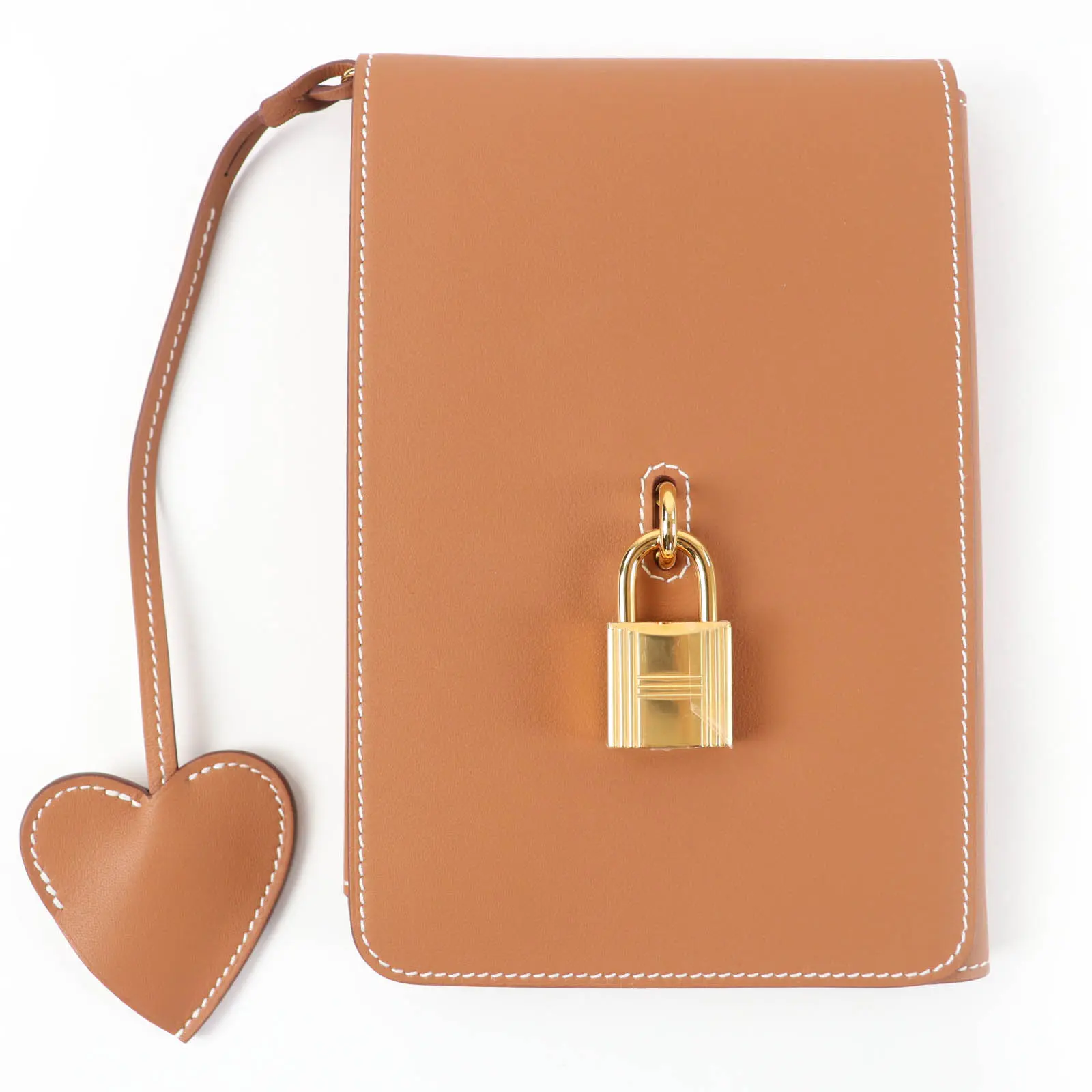 Pre-owned HERMÈS Calfskin Small Leather Goods Hermes Carne Secret Swift Notebook Cover