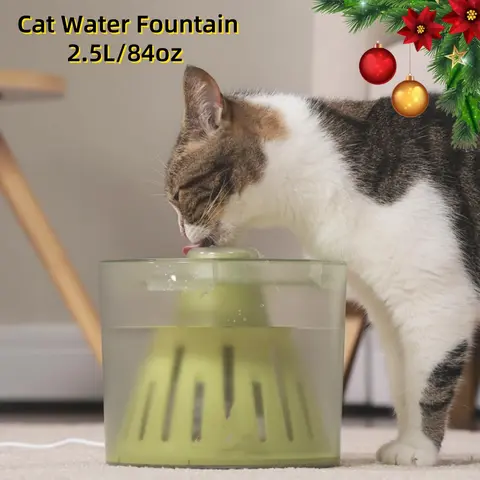 2.5L/84oz Cat Water Fountain, Super Quiet Pet Water Dispenser, Large Capacity Automatic Drinking Bowl for Multiple Pets, Indoor Cats & Small Dogs