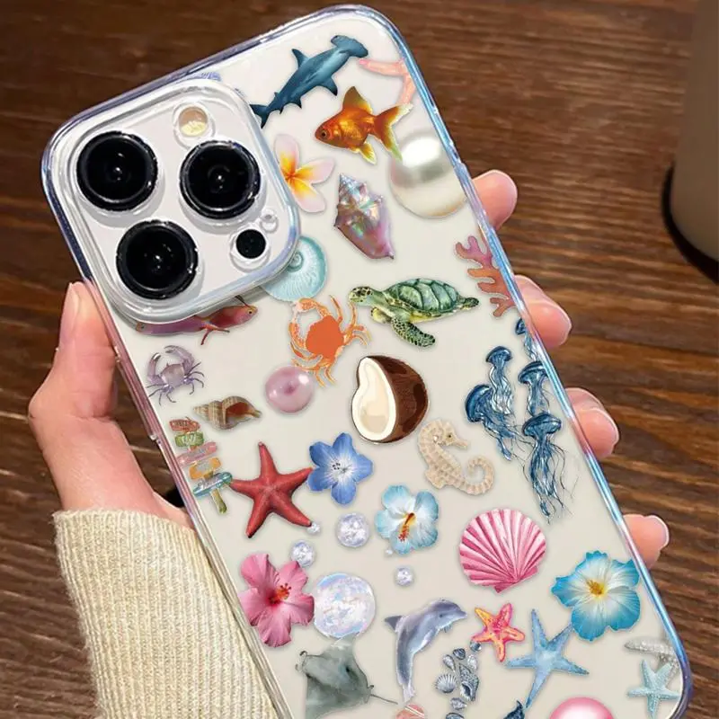 Sea Life Themed Pattern Phone Case Casing, Decorative Phone Protector Cover,  Phone Accessories Compatible with iPhone 7 8 X 11 12 13 14 15 Pro Max -  TikTok Shop