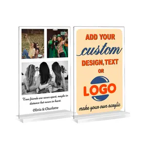 Miracle Prints Personalized Acrylic Sign - Customized Gifts for Women, 4.5x7 Picture Frame, Business Promotional Sign with Display Stand