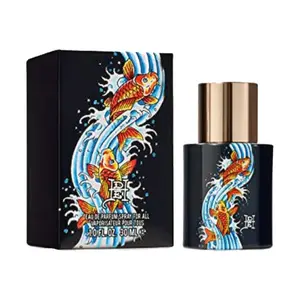 Ed Hardy Koi Wave Eau de Parfum - Single Item Lightspray Unisex Fragrance, Aquatic Fruity Men's Cologne with Nashi Pear, Sea Moss Notes for Casual Daytime Wear (Fragrances Category)