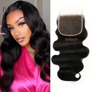 BEEOS 5x5 SKINLIKE Real HD Lace Closure Body Wave Invisible HD Lace Pre-Plucked Hairline Real Human Hair Closure for Woman