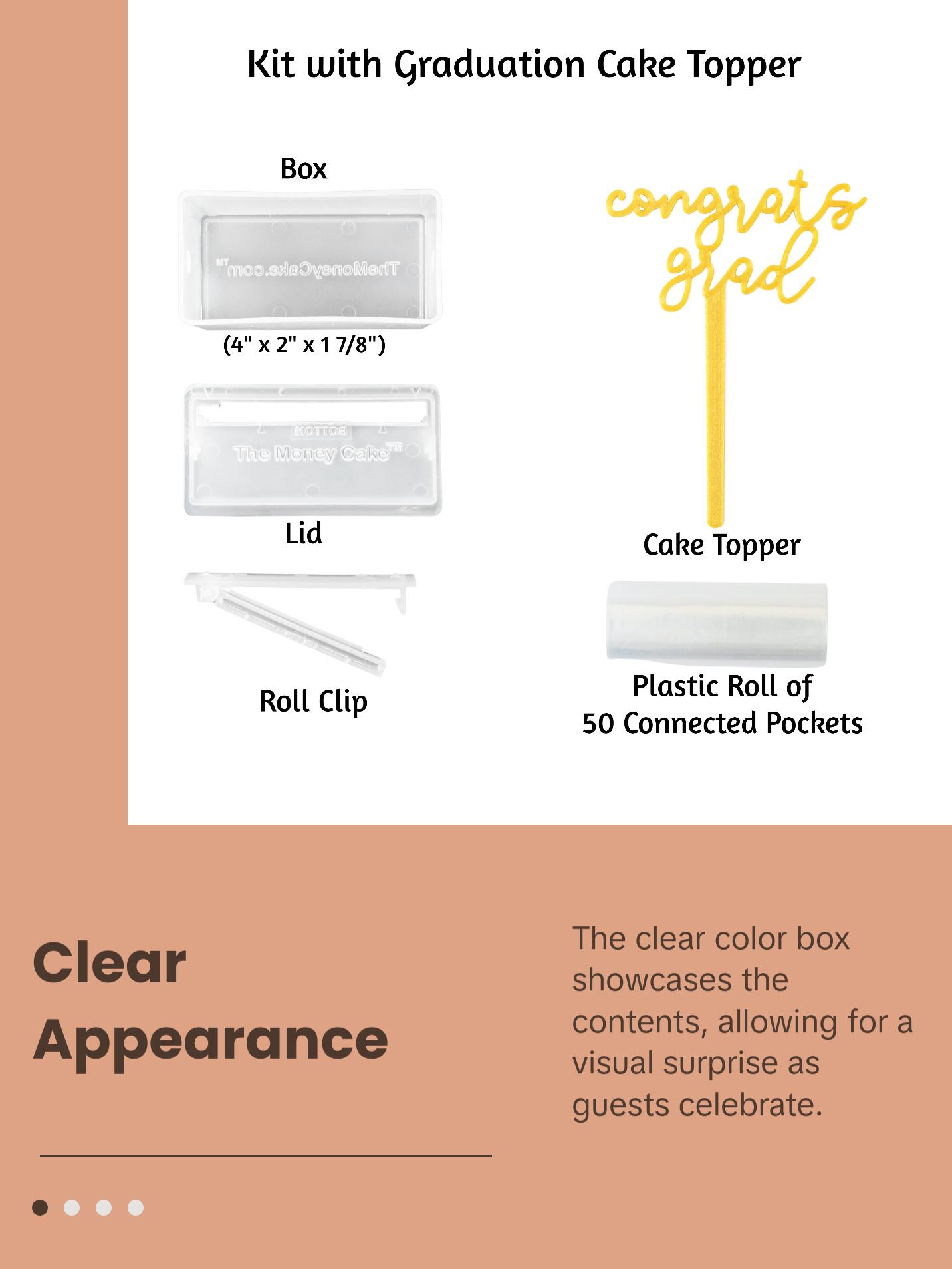 Money Cake Kit - Surprise Box™ With Card Holder Topper Gift Plastic