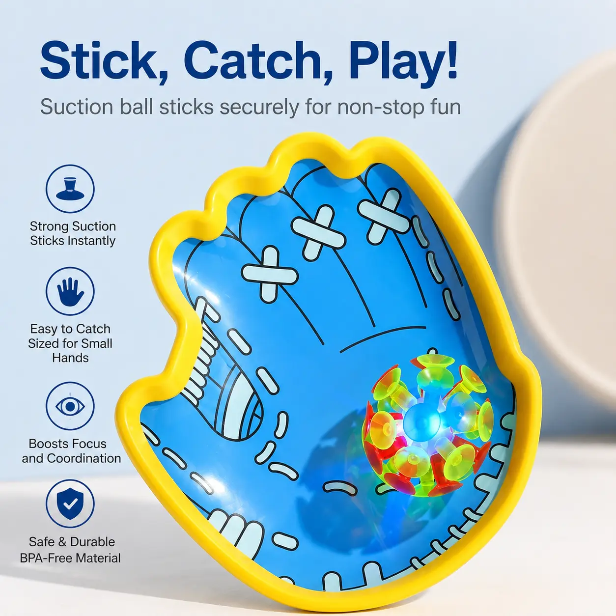1 Set Glove Shaped Suction Cup Toss and Catch Toy, for Indoor Outdoor Interactive Parent-Child Playing Activity for Children Aged 3 and Up