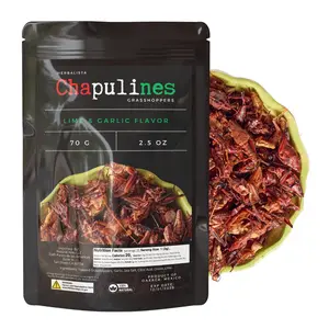 Herbalista Chapulines Sal y Limón, 2.5 oz (70 g), Authentic Oaxacan Grasshoppers Snack, Traditional Mexican Seasoned Insects, Bold Crunchy Flavor for Tacos, Appetizers and Culinary Dishes