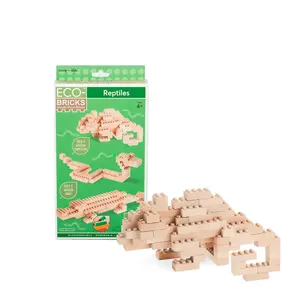 Eco-bricks Wooden Bricks 3 in 1 Reptiles Set - Natural, Creative & Guided STEM Play